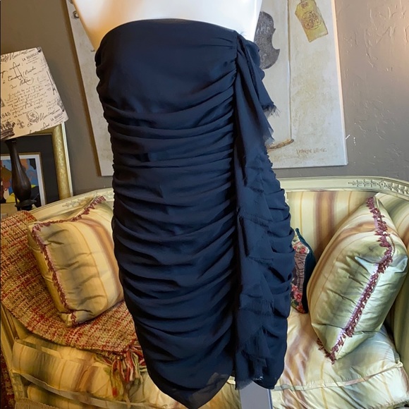 Express Dresses & Skirts - Express Black Strapless Ruched Dress 8
